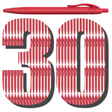 Aozora Pens Bulk 30 Pack Red Click Pens No Bleed Wholesale Retractable Ballpoint Pens Medium Point,Smooth Ink Pens for Journalin
