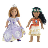 Emily Rose 18-inch Doll Clothes 10-PC Halloween Costume Bundle Value Set | Island Princess Playset & Lavender Dress Ball Gown wi