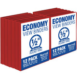 Samsill 0.5 Inch 3 Ring Binders, Made in USA, Economy Round Ring, Clear View Cover, 100 Sheet Capacity - for School, Home, Offic