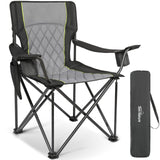 Join Nature Folding Camping Chairs for Adults, Padded Folding Chairs for Outside Heavy Duty with Cup Holders & Side Pocket, Supp
