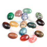 CAB Cabochon Natural Stone Beads for Jewelry Making - Oval, Random Color, Crystal Quartz - Size 13x18 mm, 20 Pieces
