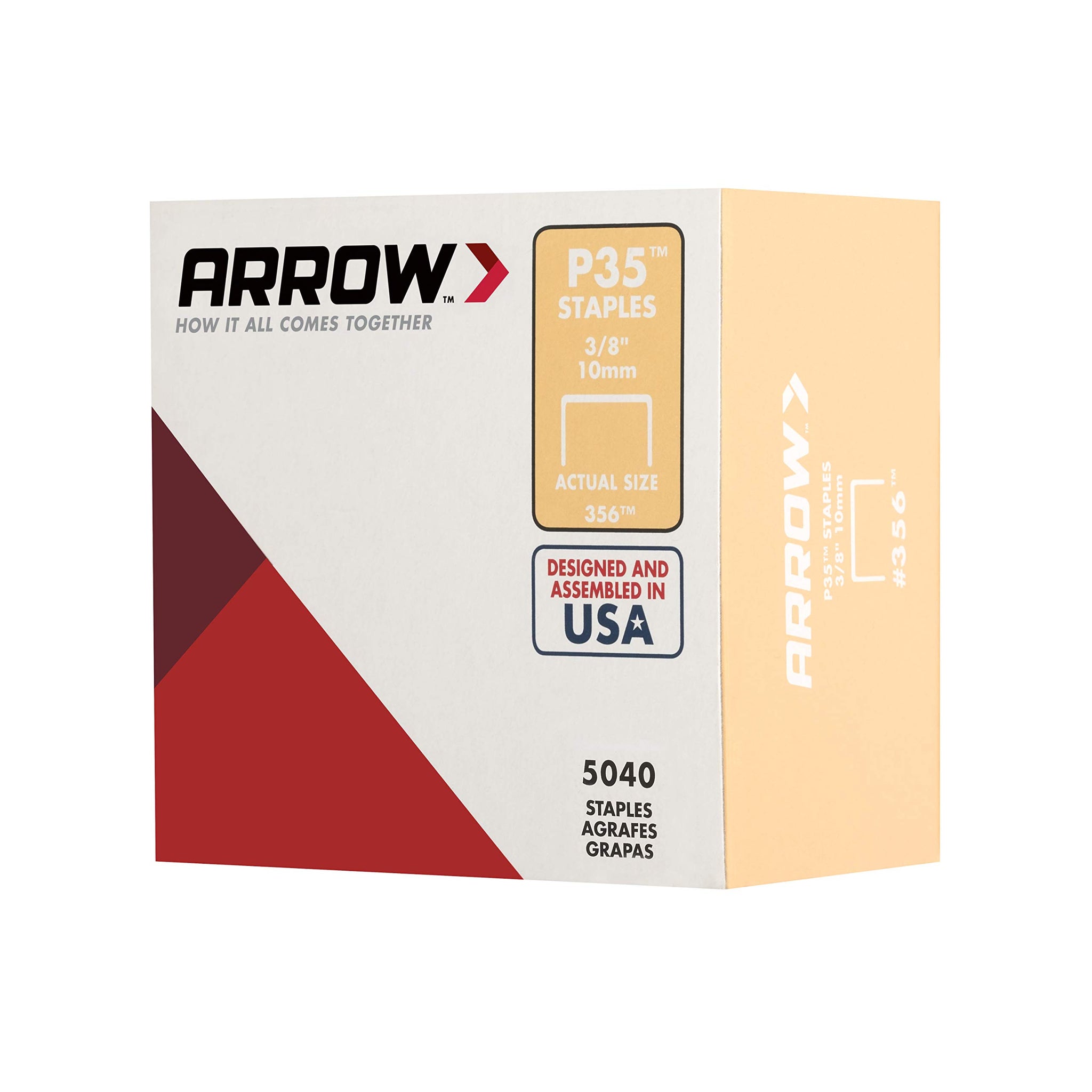 Arrow 356 Genuine P35 Staples, 3/8-Inch Leg Length, 3/8-Inch Crown Size, 5,040-Pack