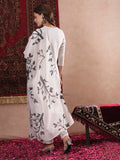 Anni Designer Women'S Cotton Blend Straight Printed Kurta With Pant & Dupatta (Jayachitra White_M_White_Medium),White,M,Rayon Blend,Regular,