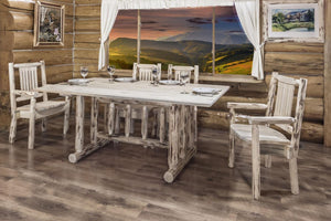 Montana Woodworks Collection Trestle Based Dining Table, Ready To Finish