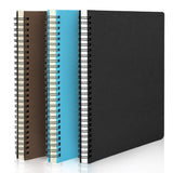 Eusoar Spiral Ruled Notebook, A5 3Packs 5.5X8.3 120 Pages Lined Travel Writing Notebooks Journal, Memo Notepad Sketchbook, Col