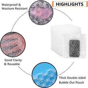 100Pcs Bubble Out Bags Pouches 6x 6 Bubble Pouches Cushioning Packaging Bags, Double Walled Cushioning Bags Thickening Shock