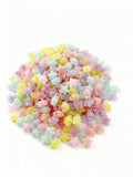 MoMolly 200 Pcs Beads for Crafts with Holes Pony Frosted Acrylic Filler Spacer Beads Bulk Star Shape for DIY Crafts Decoration a