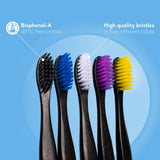The Humble Co. Plant Based Black Toothbrush (5pk) - Vegan, Soft Toothbrush Set with BPA Free Bristles, Best Toothbrush for Super