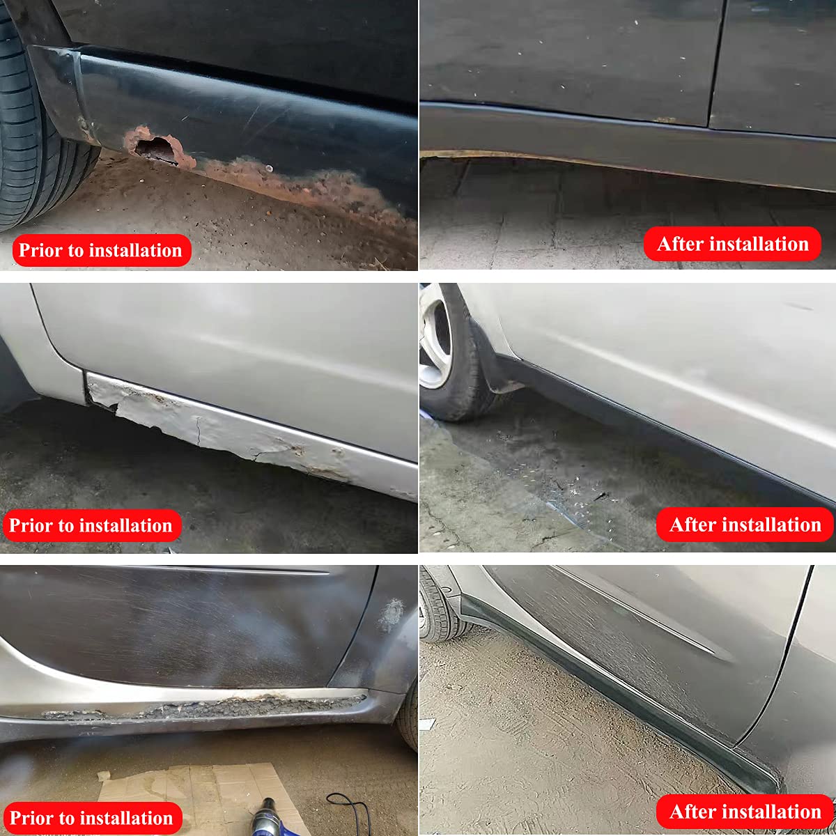 13ft*3.15in [Side] [Skirt]s Protector, [Universal] Rubber [Anti]-[Scratch Edge Guards for Cars, Sedans, Truck, SUV Bumper (Black