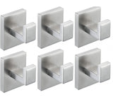 Taucent 6 Pack Towel Hooks Brushed Nickel Hand Towel Holder for Bathroom Wall Bedroom Kitchen Heavy Duty Stainless Steel Hook Ha