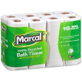 Marcal Toilet Paper, 100% Recycled 2Ply, White, 168 Sheets Per Roll, 96 Rolls Per Case Green Seal Certified, Soft & Absorbent
