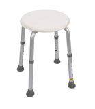 Essential Medical Supply Round Bath Stool Height Adjustable Shower Chair for Compact Showers and Tubs, White Textured Seat for