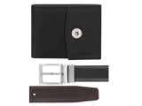 Amicraft MenS Combo Pack Of Faux Leather Wallet And Belt, Black