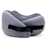 Zucur Memory Foam Travel Neck Pillow For Airplane & Car Travel, Ergonomic U Shape Head Support Cushion With Adjustable Strap