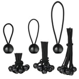4 Inch 6 Inch 9 Inch Ball Bungee Canopy Cords 30 Pieces Tie Down Straps Black Bungee Cord Loop Straps for Securing Household Ite