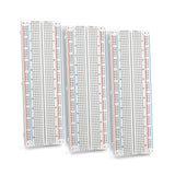 Chanzon 3 pcs Breadboard with 830 Tie Points (MB-102) Solderless Prototype Kit Universal PCB Bread Board Plus 2 Power Rail and A