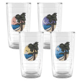 Tervis A Day In The Tropics Made in USA Double Walled Insulated Tumbler Travel Cup Keeps Drinks Cold & Hot, 16oz - 4pk, Assorted