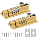 HOJLKLD Combination Locking Bolt, 2 Pack 4 Digit Combination Door Security Slide Latch Lock Heavy Duty Zinc Alloy Slide Bolt Loc