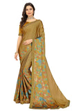 rangita Women Abstract Printed Georgette Saree With Blouse Piece - Camel