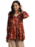 Libas Women'S Cotton Printed Regular Kurti (29127 Rust