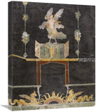 Wall Fragment With Siren, Sea Monsters And Niche On Black Ground-Canvas Art-20X24