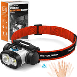 MAXME100 Dual Head Headlamp, Spot and Flood Head Light, Rechargeable, Digital Battery Display, IP68 Perfect for Camping, Outdoor