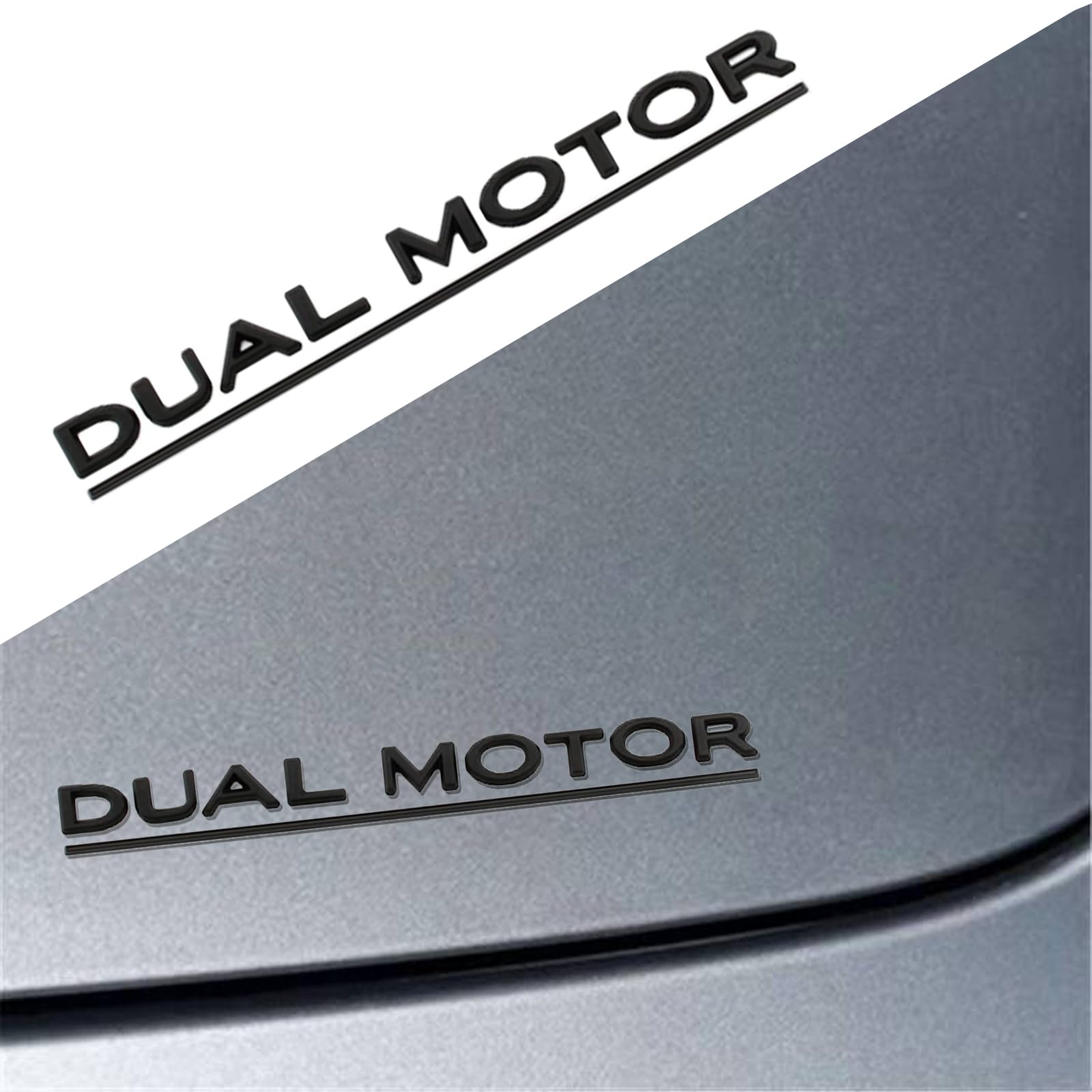 YHCDSEA Dual Motor Badge Emblem Sticker Plaid Decor Compatible for Model 3 Y X S Accessories (Matt Black-Black Line)