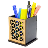 AJANTA ROYAL Decorative Wooden Pen Holder, Royal Design Pattern, Corporate Gift, 3.75 x 3.25 x 3.25 inches, PPS13 (White Beach)