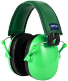 TacGuru 130 - Kids Ear Protection Earmuffs, Hearing Protection for Kids, One Size for 3-16 Yr Old, Velocity Green