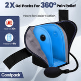 Comfpack Compression Ankle Ice Pack Wrap for Sprain & Fracture, Ankle Support Brace with 2 Cold Packs, Reusable Gel Cold Hot The
