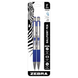 F301 Retractable Ballpoint Pen, Blue In, Fine, 2/Pack