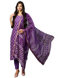 Gosriki Women'S Chanderi Cotton Straight Printed Kurta With Pant & Dupatta (Bhasa Blue-Nw-Gs_Xl_Blue_X-Large),Blue,,B0CLH9TRDD