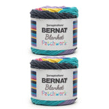 Bernat Blanket Patchwork 90S Vibe Yarn - 2 Pack of 300g / 10.5oz - 100% Polyester - #6 Super Bulky - 220Yards - Knitting/Crochet