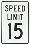 NMC TM19H Traffic Sign, Legend SPEED LIMIT 15, 12 Length x 18 Height, 0.063 Aluminum, Black On White
