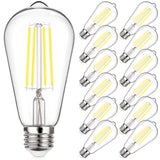 MAXvolador Vintage LED Edison Bulb 60W Equivalent 800LM, 6W ST58 LED Filament Light Bulb, Daylight White 5000K, E26 Base, Non-Di