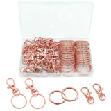 60 Pcs Premium Swivel Lanyard Snap Hook with Key Rings, Metal Lobster Clasp Keychain Hooks for Lanyard Crafting(Rose Gold)