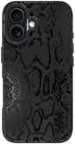 SCORPIFY for iPhone 16 Case [Compatible with MagSafe] with Matte Black Snake Print Design, Cute Magnetic Phone Cover for Women G