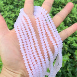 500pcs Czech Faceted Flat Bicone Rondelle Crystal Glass Beads 6x4mm Small Rose Opal Bulk #5305