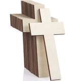 Gerrii 48 Pcs Wooden Cross for Craft 6.26 x 3.27 Inch Religious Cutout Bulk Nativity Baptism Centerpiece Ornaments DIY Projects 