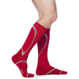 Sigvaris Mens & Womens Motion High Tech Closed Toe Calf High Medical Compression Unisex Socks 2030mmHg Red