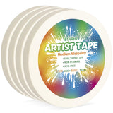 ETNRHP 4 Packs White Art Tape Medium Tack Artist Masking Tape Paper Acid Free Tape Watercolor Painters Tape Artists Tape for Dra