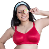 Trylo Women'S Cotton Non-Padded Wire Free T-Shirt Bra (Riza Superfit Ruby 36 F Cup_Red Ruby_36F),RUBY,36,B094YFSB1Q