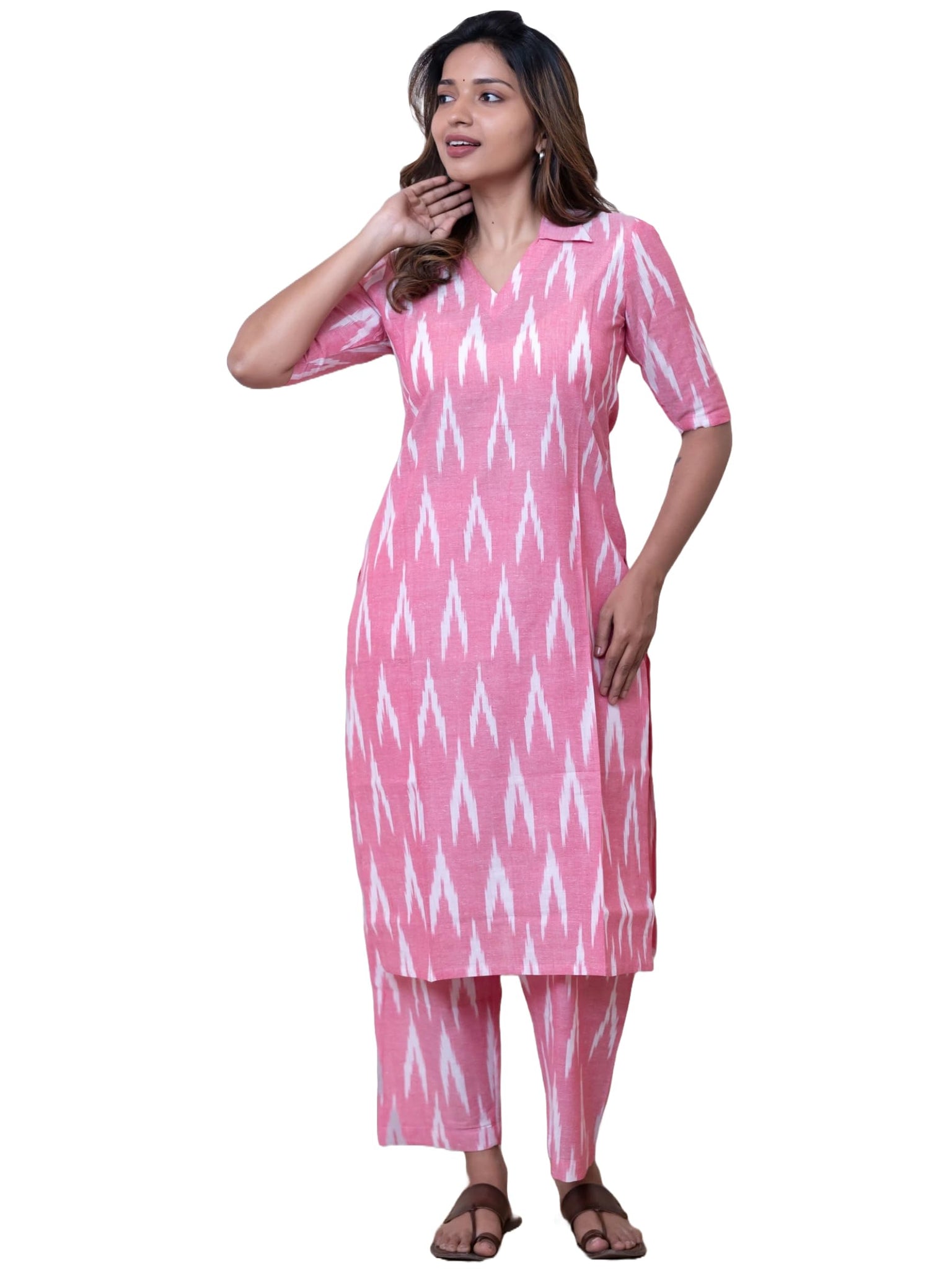 Anni Designer Women'S Rayon Viscose Straight Printed Kurta With Pant (Demeter Pink-Vks01_M_Pink_Medium),Pink,M,,,