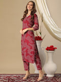 Gosriki Women'S Cotton Blend Straight Printed Kurta With Pant (Neam Maroon-Nw-Gs_Xl_Maroon_X-Large),Maroon,,B0D3BZK28Y