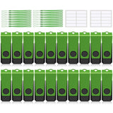 32GB USB Flash Drive 20PACK AGECASH Thumb Drive Bulk USB 2.0 Flash Drives Multi Pack Green Swivel 32GB USB Memory Stick Zip Driv