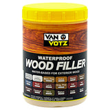 VAN VOTZ Waterproof Wood Filler [17oz, White] - Exterior Grade Wood Repair in 18 Paintable and Stainable Colors. Strong Adhesion