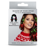 Beardaments Christmas Hair Accessories for Women - Light Up Baubles with Red and Green Lights - Fun Christmas Accessories for Wo