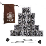 24Pcs Norse Vikings Runes Hair Beard Beads for Bracelets Pendant Necklace DIY,Braiding Beads for Hair Braids Antique Silver Bear