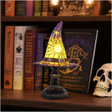 Lufstd Witch Hat Lamp, Stained Resin Wizard Hat Light Gothic Witch Hat Lamp, Suitable for Indoor Party & Spooky Outdoor Hallowee