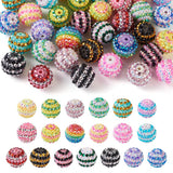 Fashewelry 38pcs Rhinestone Bubblegum 20mm Mixed Color Disco Ball Resin Round Gumball Beads for Beadable Pen Lanyards Keychain B